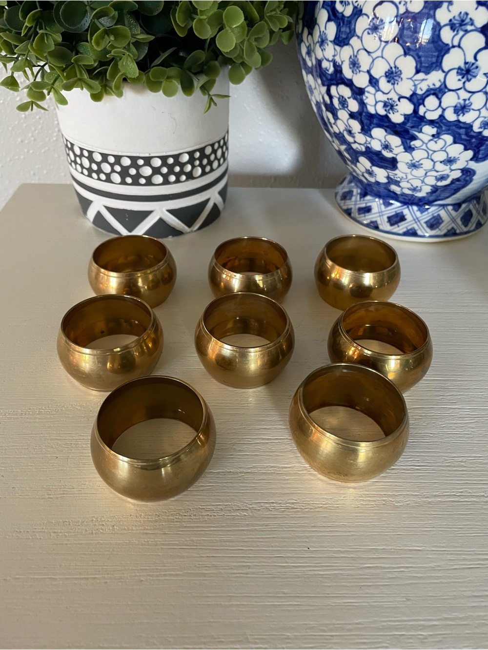 Vintage Antique Style Solid Brass Napkin Holders set of 8